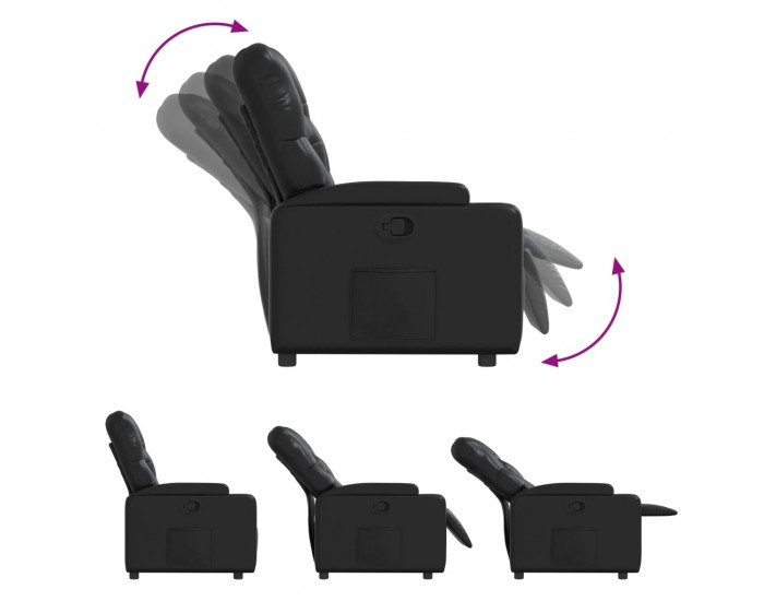 Sonata H Реклайнер, черен, изкуствена кожа