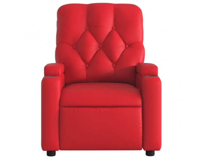 Sonata H Масажен реклайнер стол, червен, изкуствена кожа