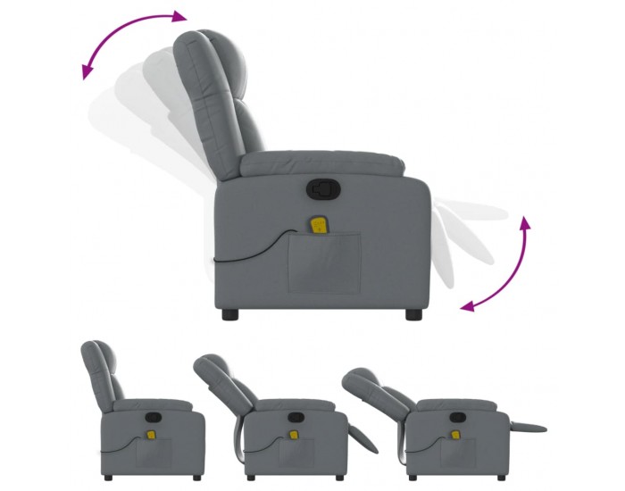 Sonata H Масажен наклоняем стол, сив, изкуствена кожа