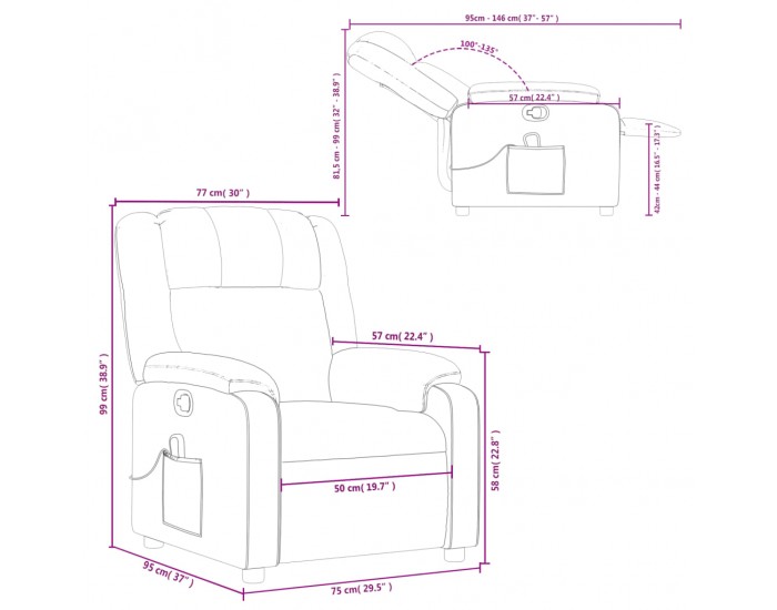 Sonata H Масажен наклоняем стол, сив, изкуствена кожа
