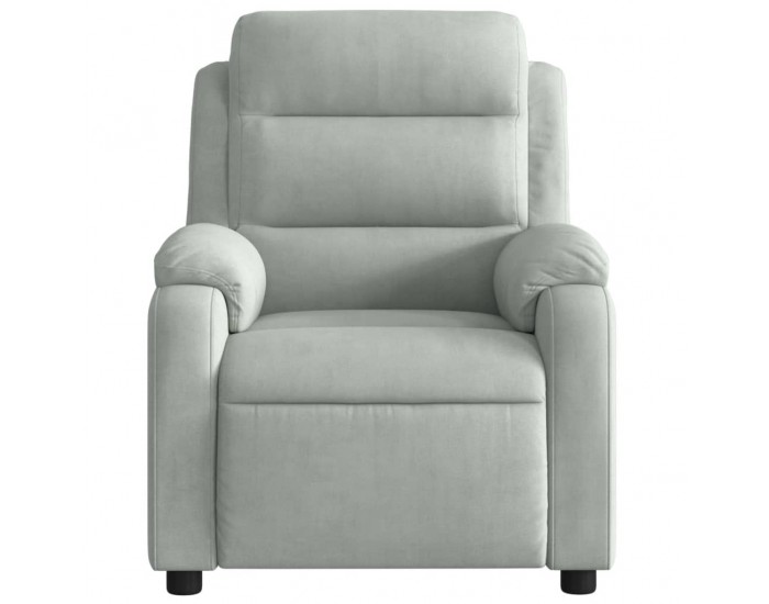 Sonata H Масажен реклайнер стол, светлосив, кадифе