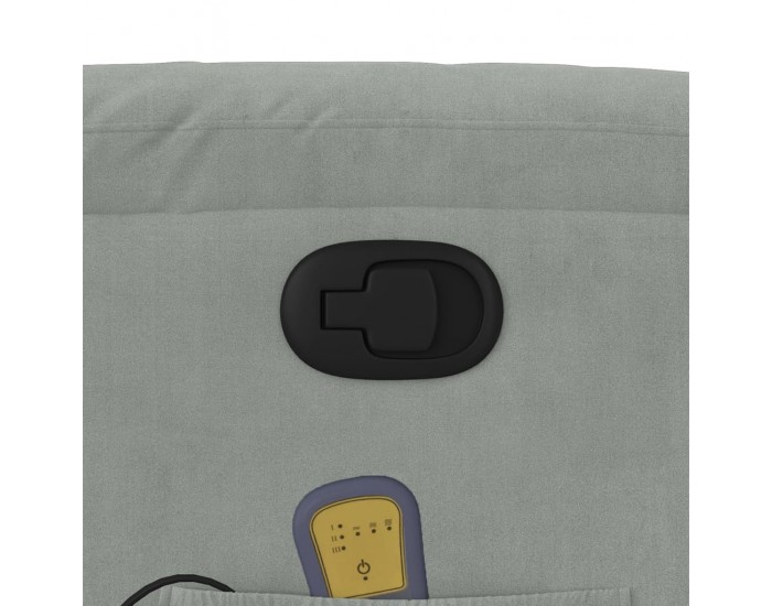 Sonata H Масажен реклайнер стол, светлосив, кадифе