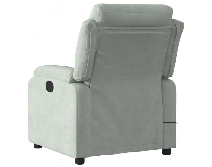 Sonata H Масажен реклайнер стол, светлосив, кадифе