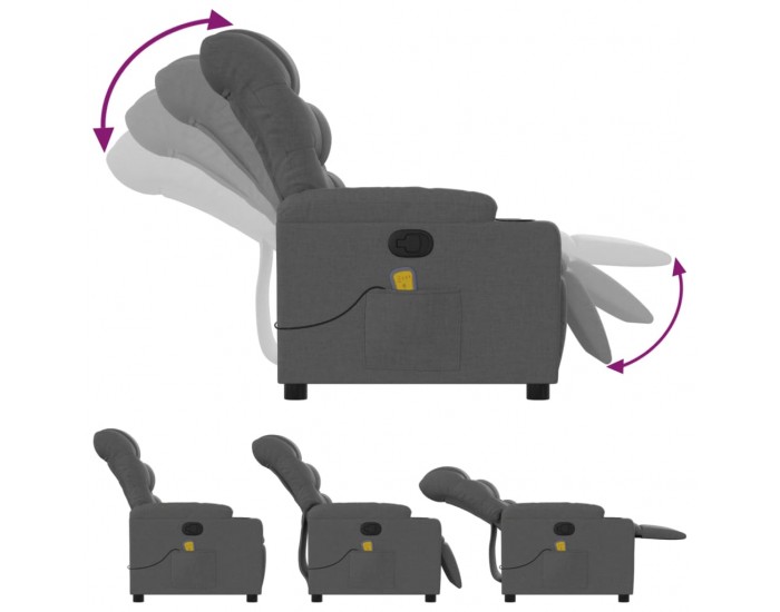 Sonata H Масажен наклоняем стол, тъмносив, текстил