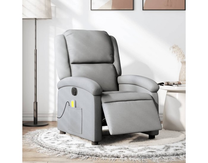 Sonata H Електрически масажен реклайнер стол, светлосив, текстил