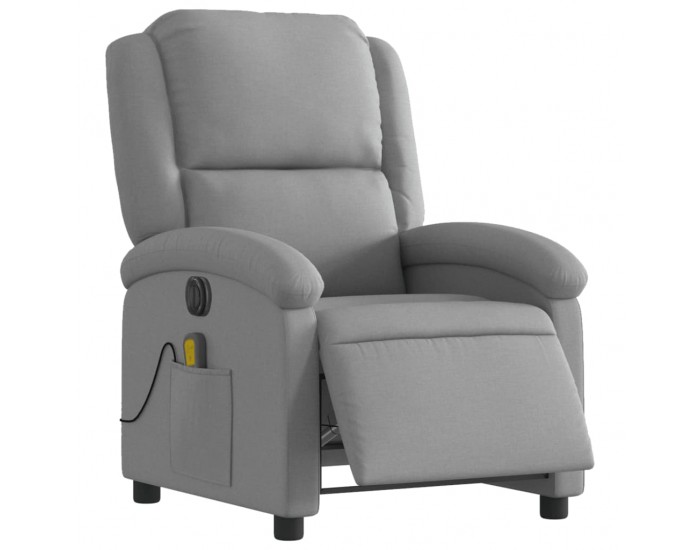 Sonata H Електрически масажен реклайнер стол, светлосив, текстил