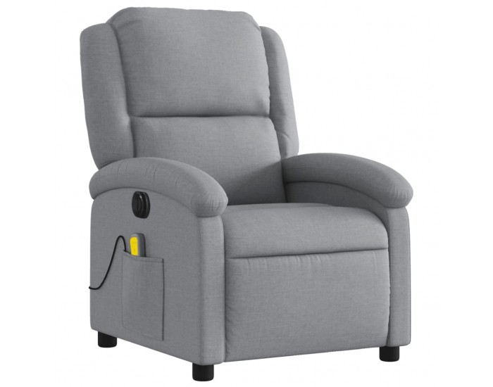 Sonata H Електрически масажен реклайнер стол, светлосив, текстил