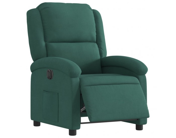 Sonata H Електрически реклайнер стол, тъмнозелен, кадифе