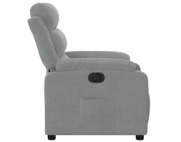 Sonata H Електрически реклайнер стол, светлосив, кадифе