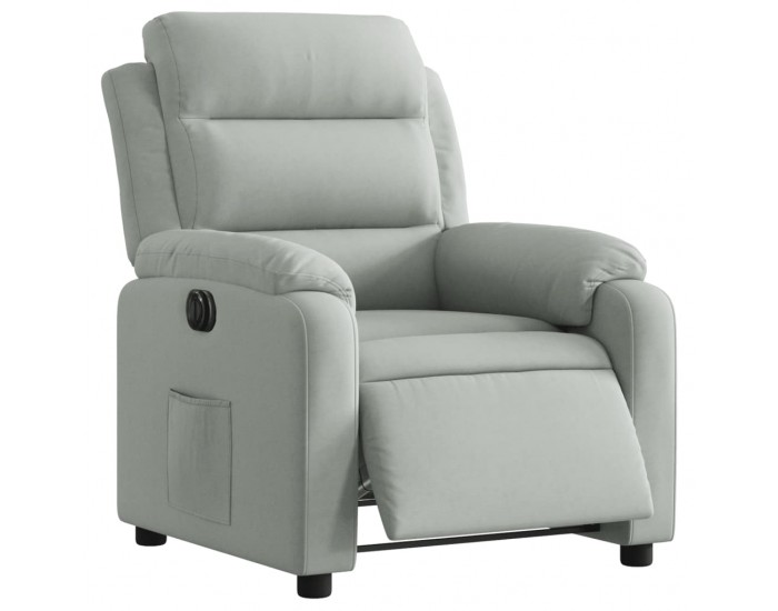 Sonata H Електрически реклайнер стол, светлосив, кадифе