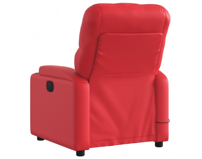 Sonata H Електрически масажен реклайнер стол, червен, изкуствена кожа