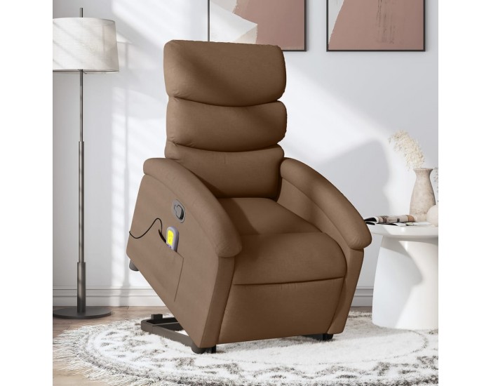 Sonata H Изправящ масажен реклайнер стол, кафяв, текстил