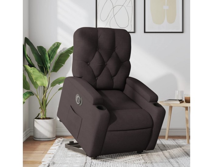 Sonata H Електрически изправящ реклайнер стол, тъмнокафяв, текстил