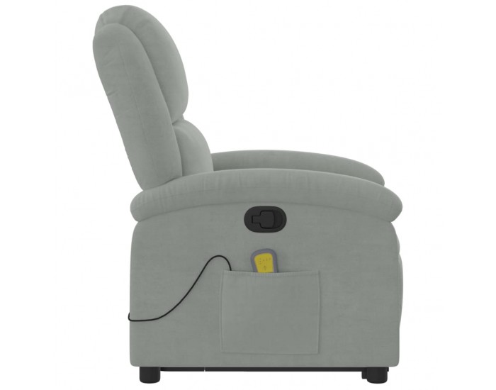 Sonata H Изправящ масажен реклайнер стол, светлосива, кадифе