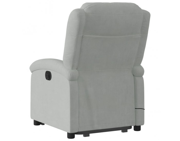 Sonata H Изправящ масажен реклайнер стол, светлосива, кадифе