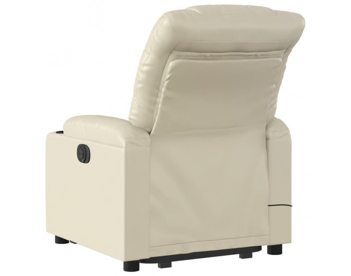 Sonata H Изправящ масажен реклайнер стол, кремав, изкуствена кожа