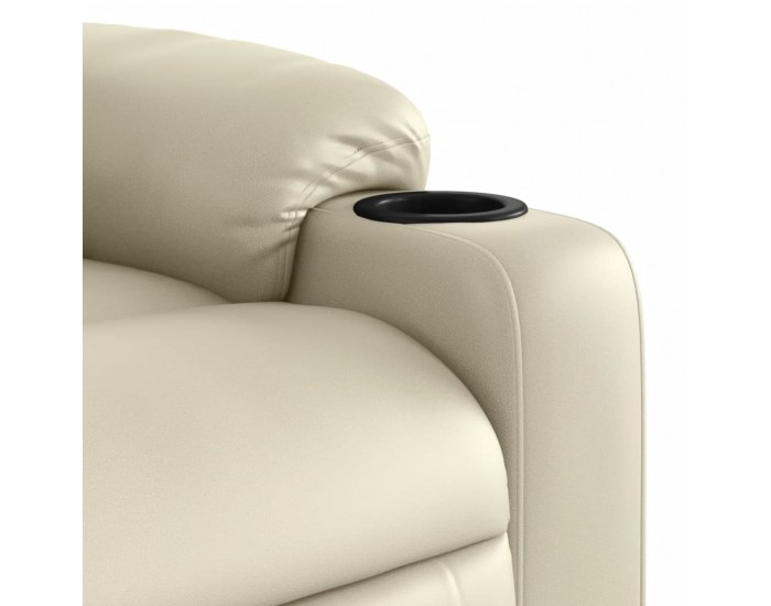 Sonata H Изправящ масажен реклайнер стол, кремав, изкуствена кожа