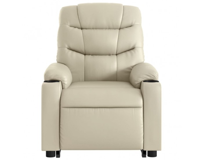 Sonata H Изправящ масажен реклайнер стол, кремав, изкуствена кожа