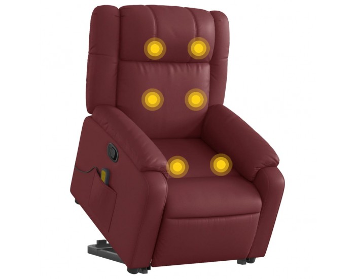 Sonata H Изправящ масажен наклоняем стол, виненочервен, изкуствена кожа