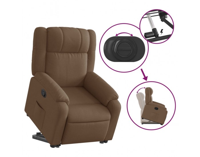 Sonata H Изправящ реклайнер стол, кафяв, текстил