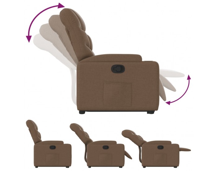 Sonata H Изправящ реклайнер стол, кафяв, текстил