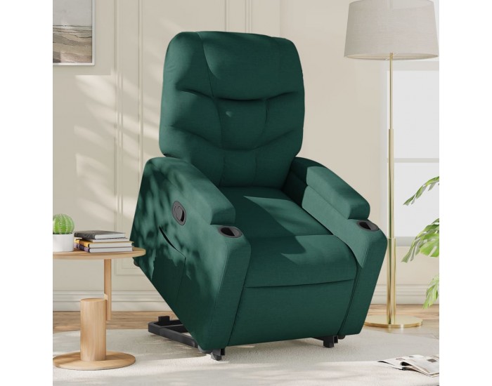 Sonata H Изправящ реклайнер стол, тъмнозелен, текстил