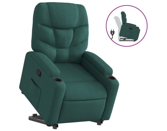 Sonata H Изправящ реклайнер стол, тъмнозелен, текстил