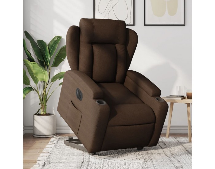 Sonata H Електрически изправящ реклайнер стол, кафяв, текстил