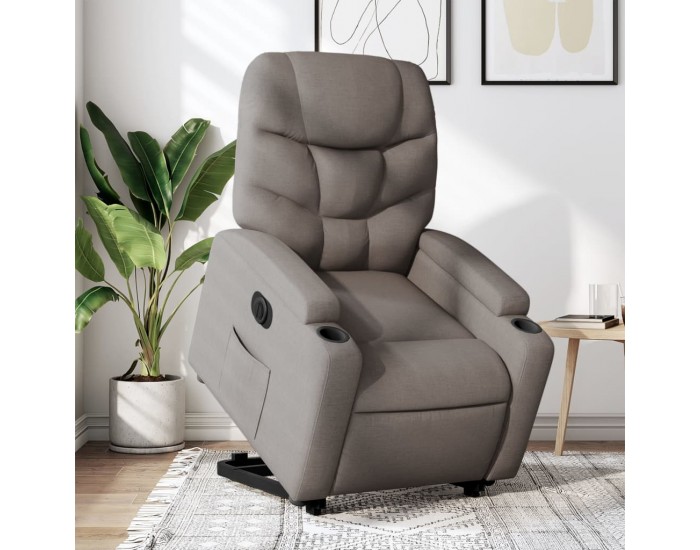 Sonata H Електрически изправящ реклайнер стол, таупе, текстил