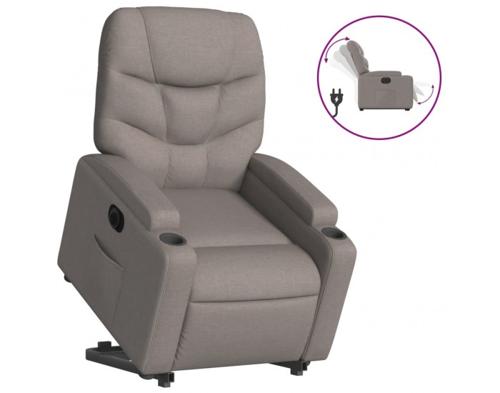 Sonata H Електрически изправящ реклайнер стол, таупе, текстил