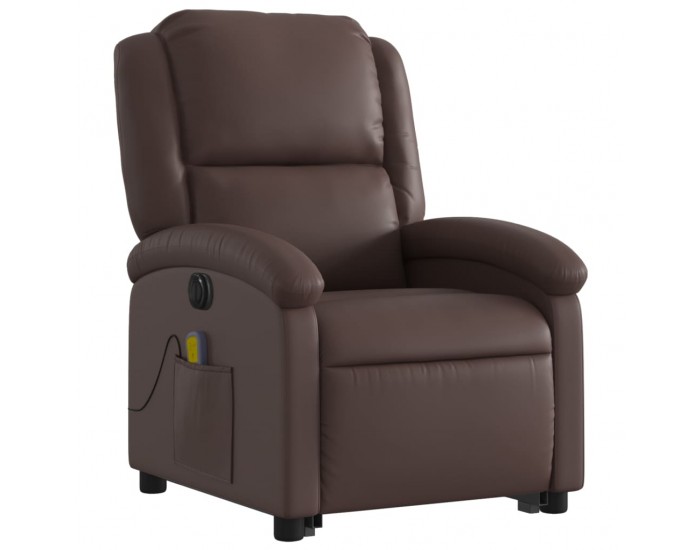 Sonata H Електрически изправящ масажен реклайнер стол, кафяв, еко кожа