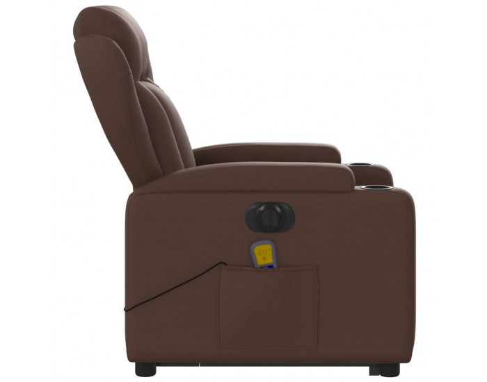 Sonata H Електрически изправящ масажен реклайнер стол, кафяв, еко кожа