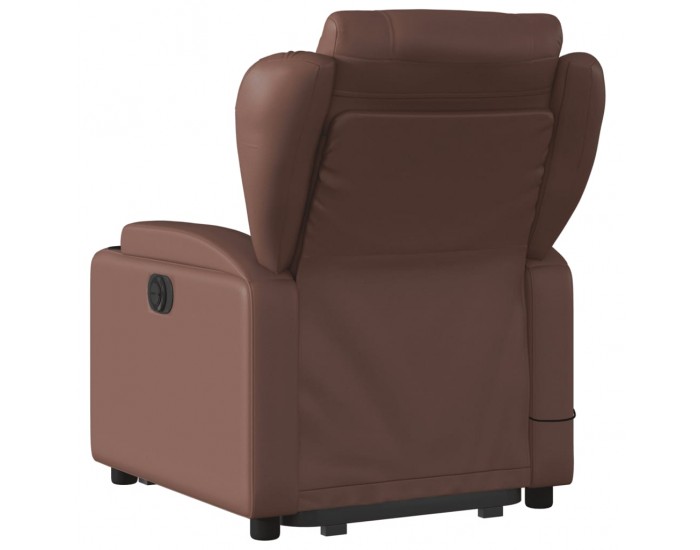 Sonata H Електрически изправящ масажен реклайнер стол, кафяв, еко кожа