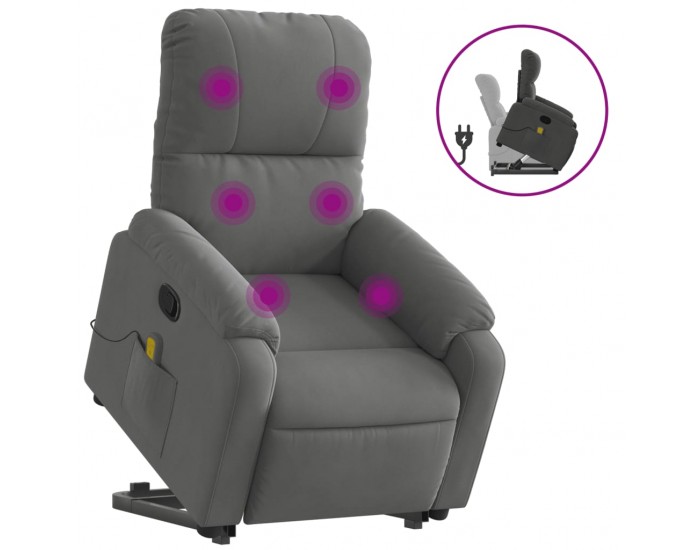 Sonata H Изправящ масажен наклоняем стол тъмносив, микрофибърен текстил