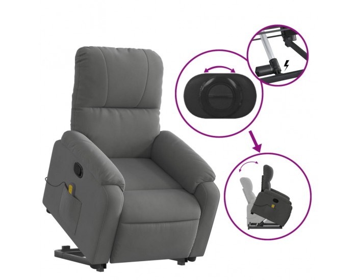 Sonata H Изправящ масажен наклоняем стол тъмносив, микрофибърен текстил