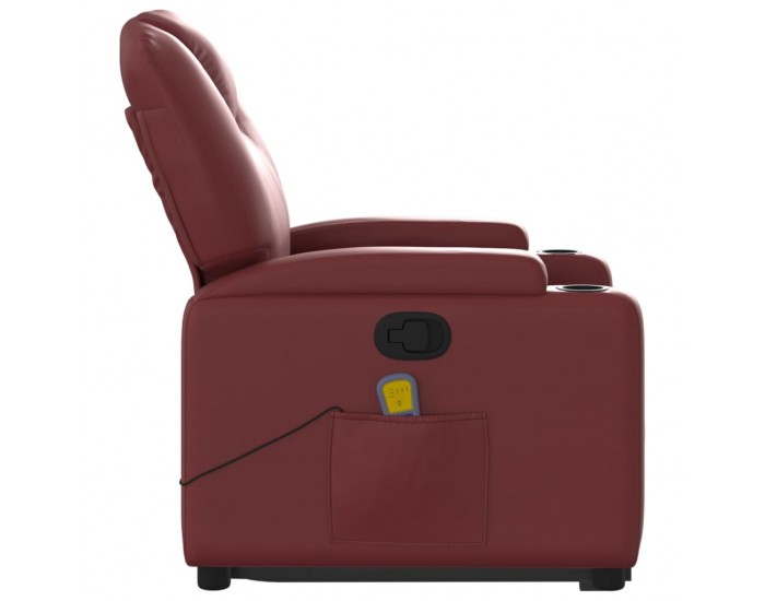 Sonata H Изправящ масажен наклоняем стол, виненочервен, изкуствена кожа
