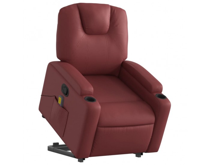 Sonata H Изправящ масажен наклоняем стол, виненочервен, изкуствена кожа