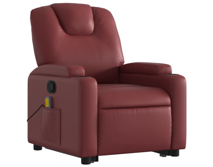 Sonata H Изправящ масажен наклоняем стол, виненочервен, изкуствена кожа