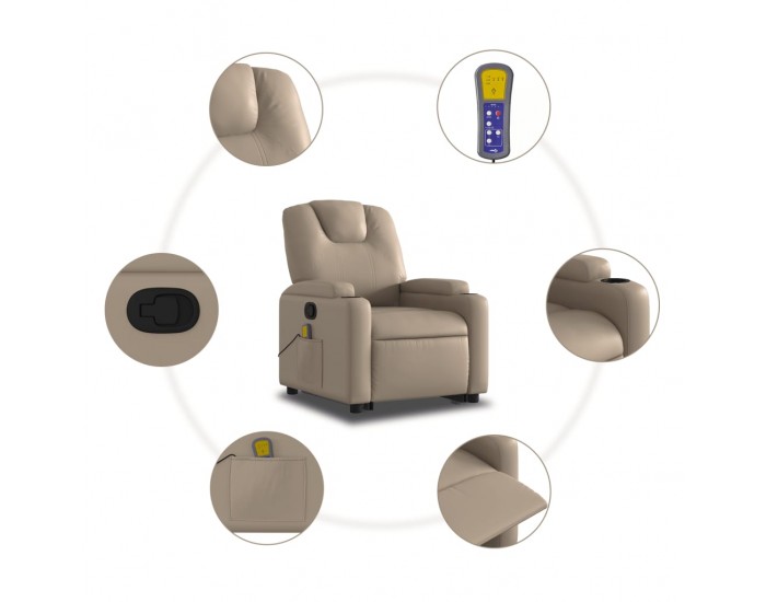 Sonata H Изправящ масажен наклоняем стол, капучино, изкуствена кожа