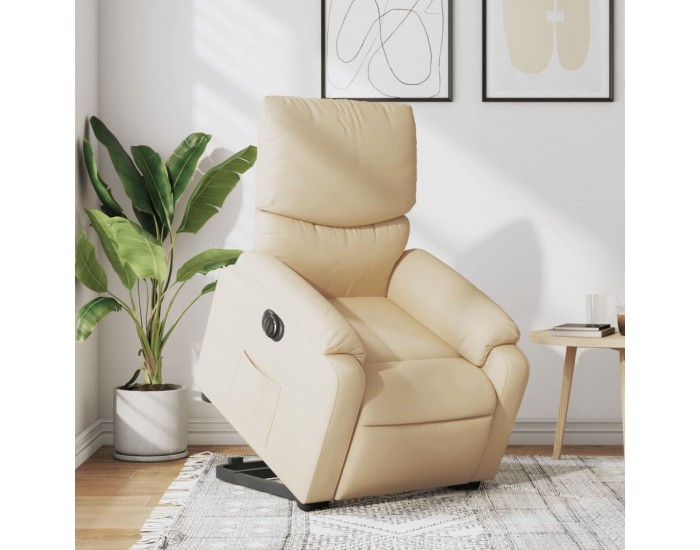 Sonata H Електрически изправящ реклайнер стол, кремав, текстил