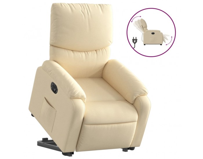 Sonata H Електрически изправящ реклайнер стол, кремав, текстил