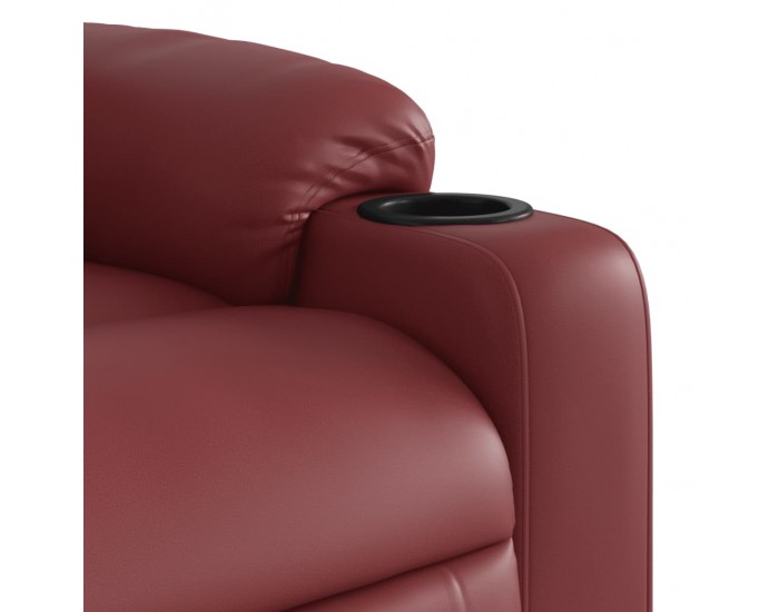 Sonata H Електрически изправящ масажен реклайнер, виненочервен, еко кожа