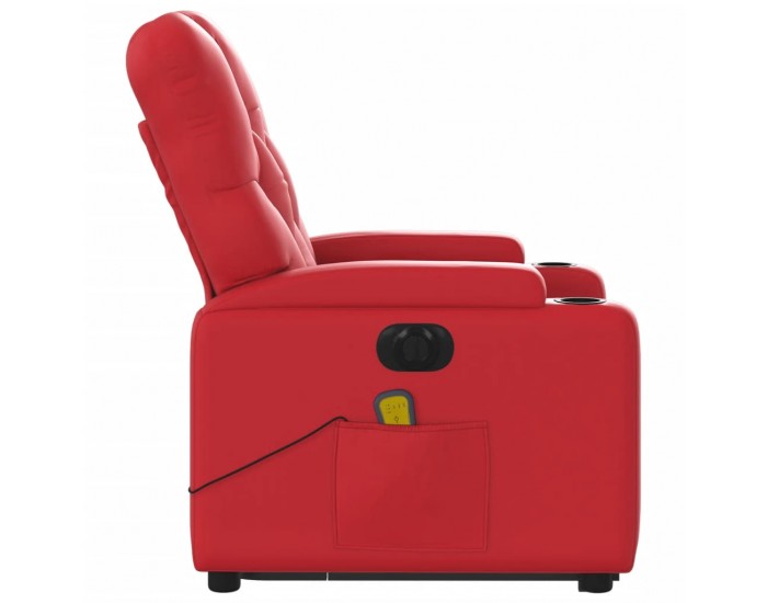 Sonata H Електрически изправящ масажен реклайнер стол, червен, еко кожа