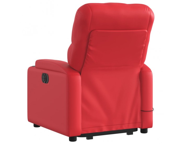 Sonata H Електрически изправящ масажен реклайнер стол, червен, еко кожа