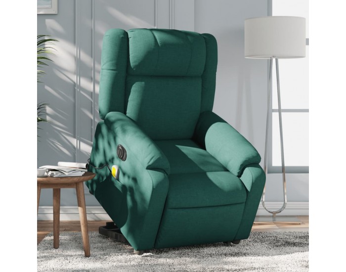 Sonata H Електрически изправящ масажен реклайнер стол тъмнозелен текстил