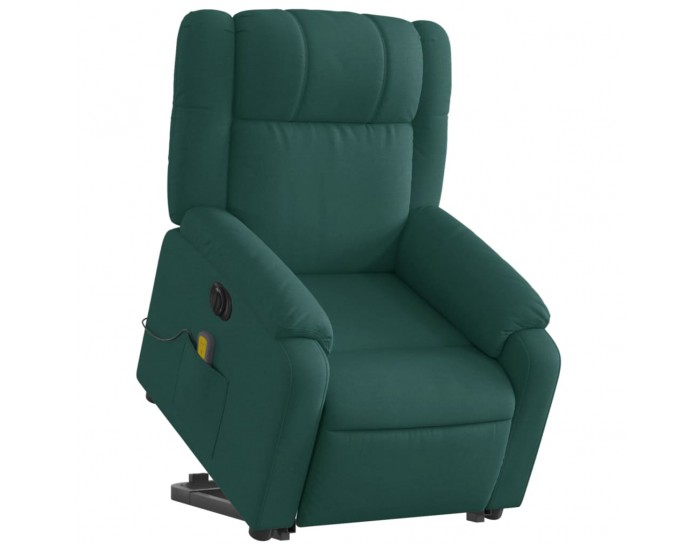 Sonata H Електрически изправящ масажен реклайнер стол тъмнозелен текстил