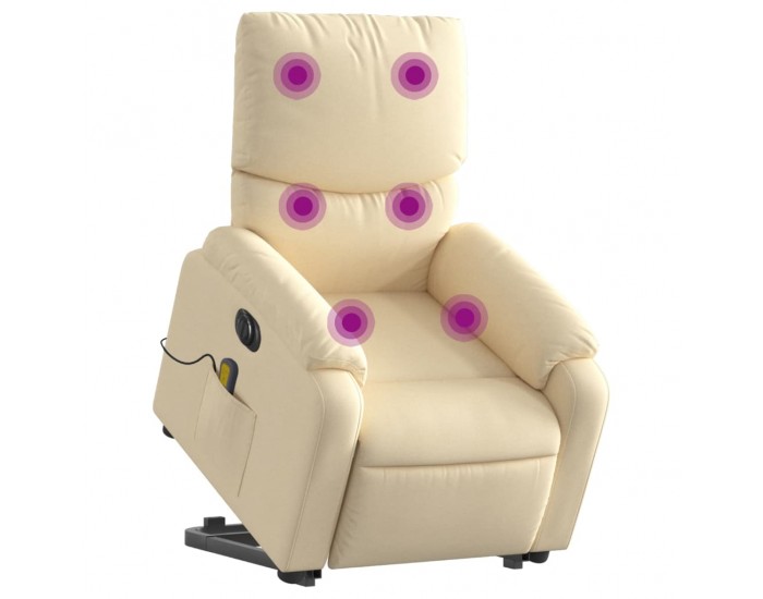 Sonata H Електрически изправящ масажен реклайнер стол кремав текстил