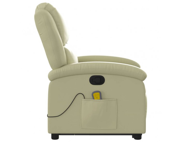 Sonata H Изправящ масажен реклайнер стол, кремав, естествена кожа