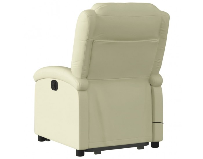 Sonata H Изправящ масажен реклайнер стол, кремав, естествена кожа