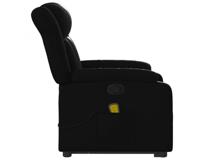 Sonata H Изправящ масажен реклайнер стол, черен, изкуствена кожа